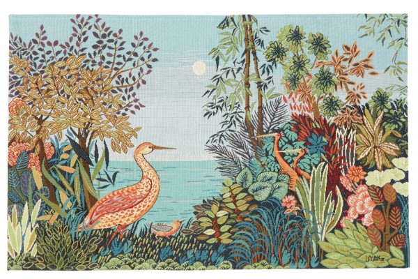 Gobelín Tapisserie Paysage Héron, Anne Leurent Gobelín Tapisserie Paysage Héron, Anne Leurent